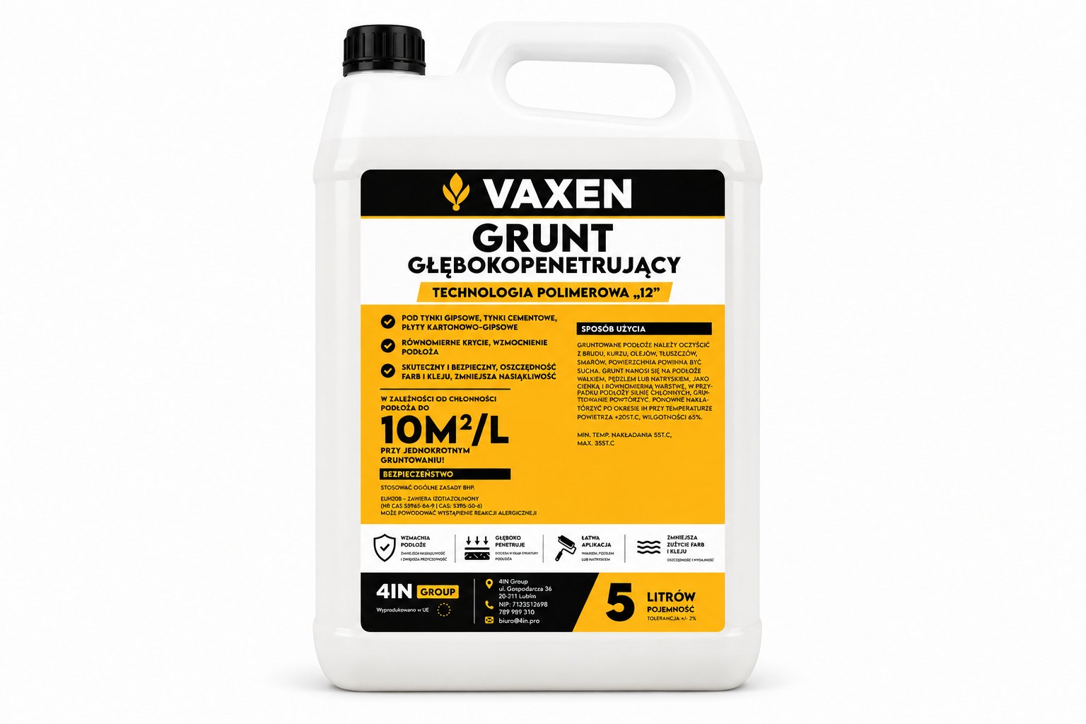 Grunt głęboko penetrujący VAXEN 5 l technologia polimerowa 12