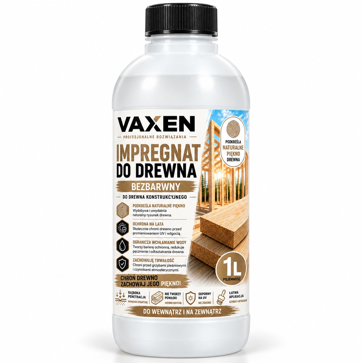 VAXEN Impregnat do Drewna Bezbarwny 1 L