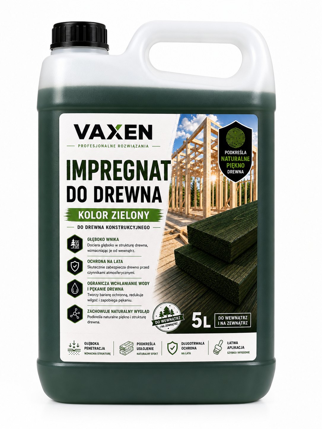 VAXEN Impregnat do Drewna Zielony 5L