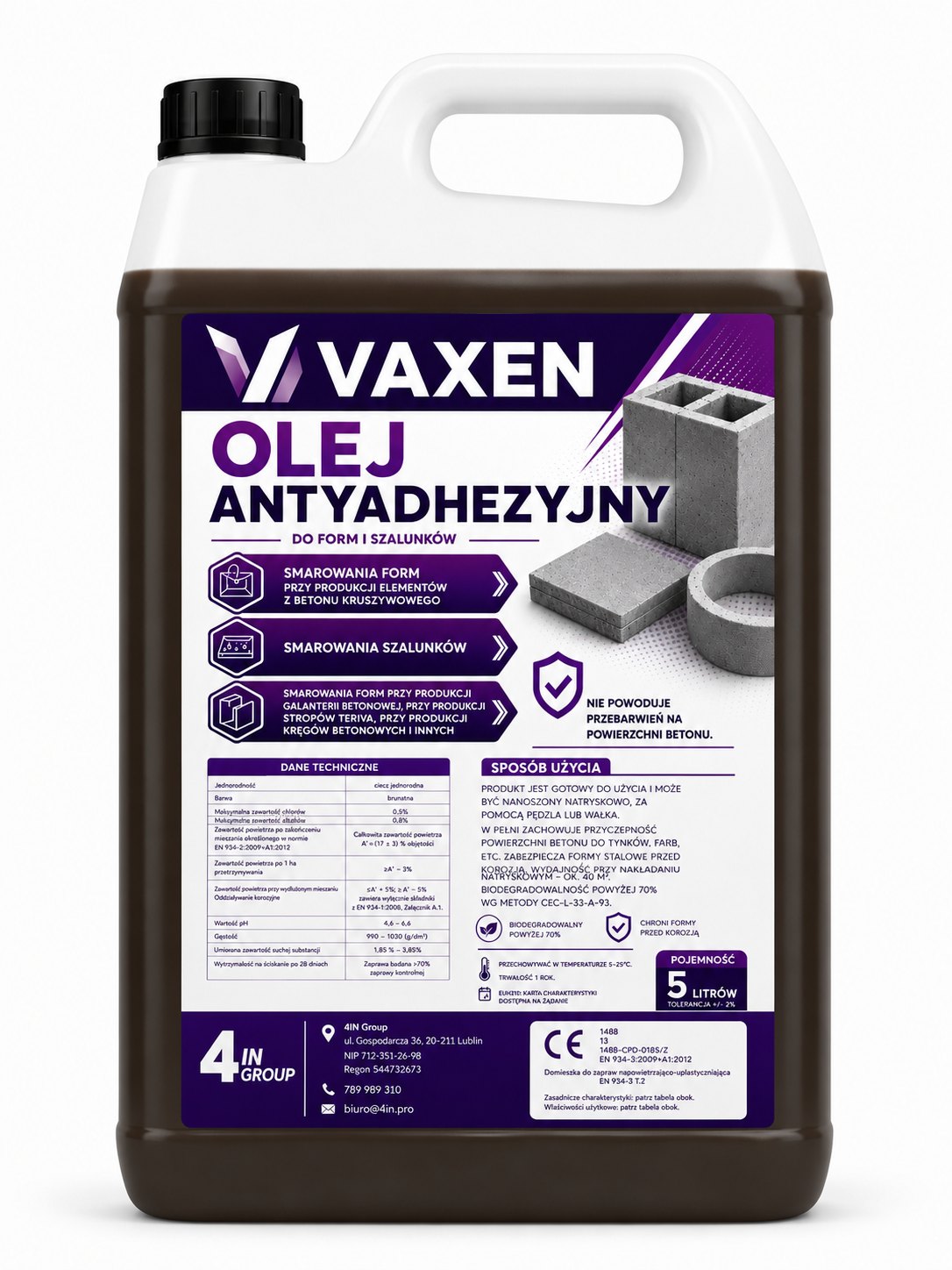 VAXEN Olej Antyadhezyjny 5L
