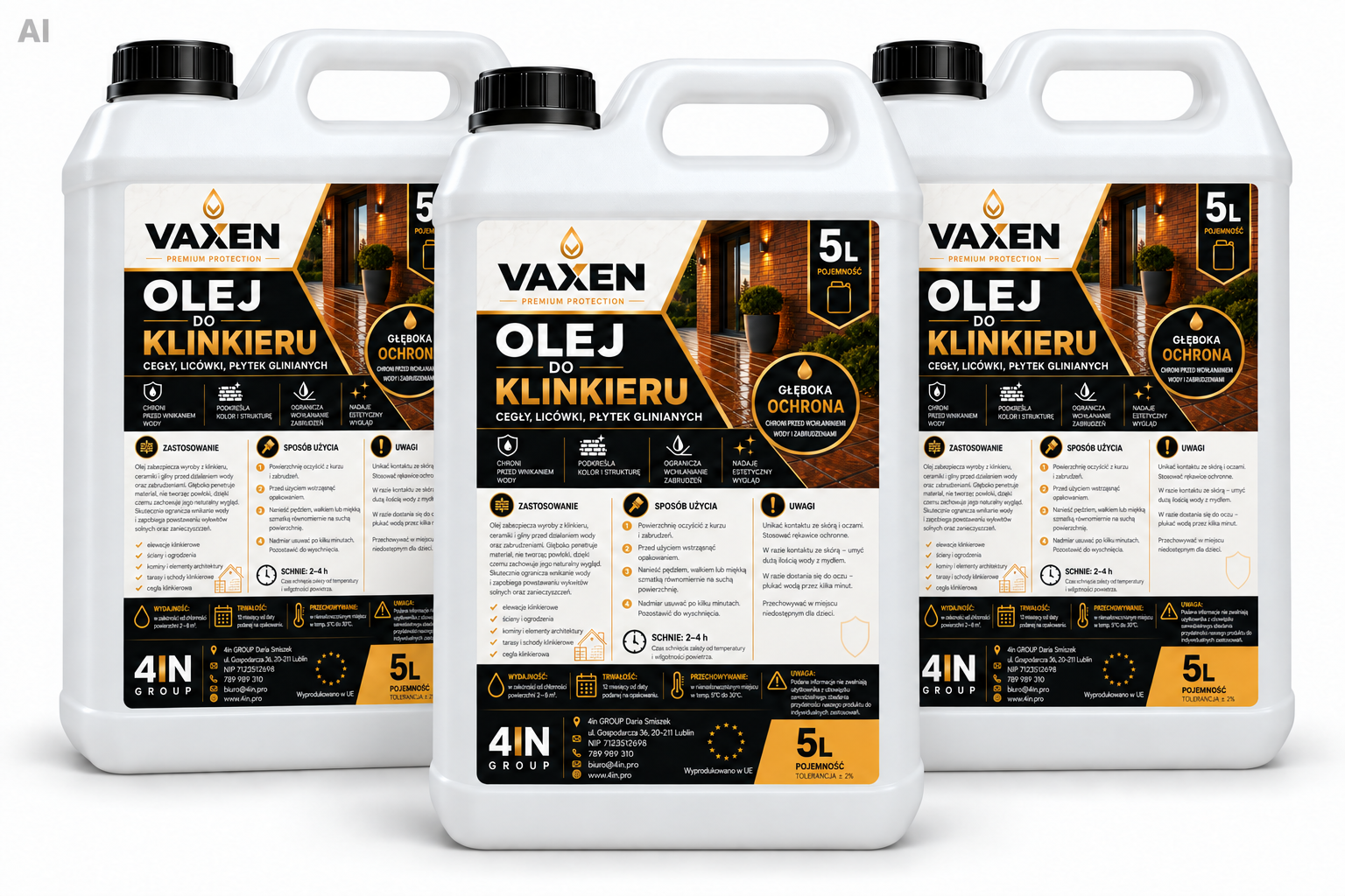 VAXEN Olej do Klinkieru 5L - zestaw 3 sztk.