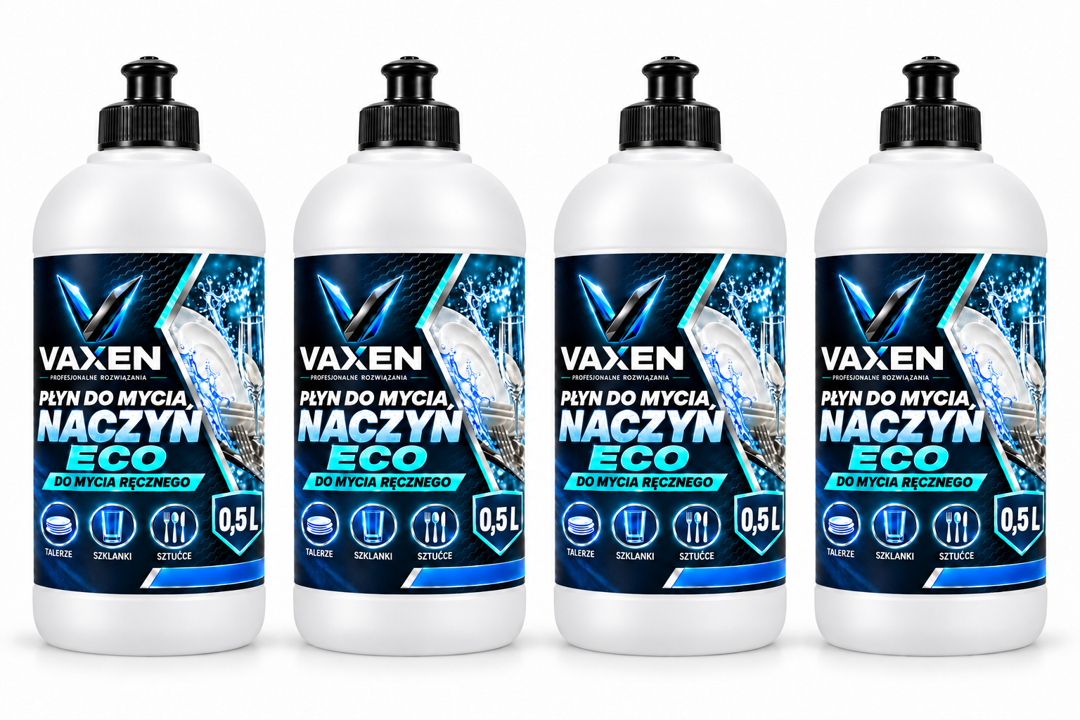 VAXEN płyn do ręcznego mycia naczyń ECO – zestaw 4 x 0,5 l
