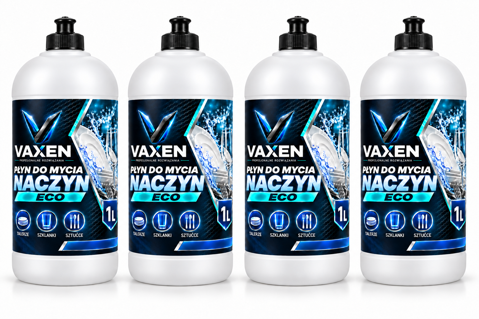 VAXEN płyn do ręcznego mycia naczyń ECO – zestaw 4 x 1 l