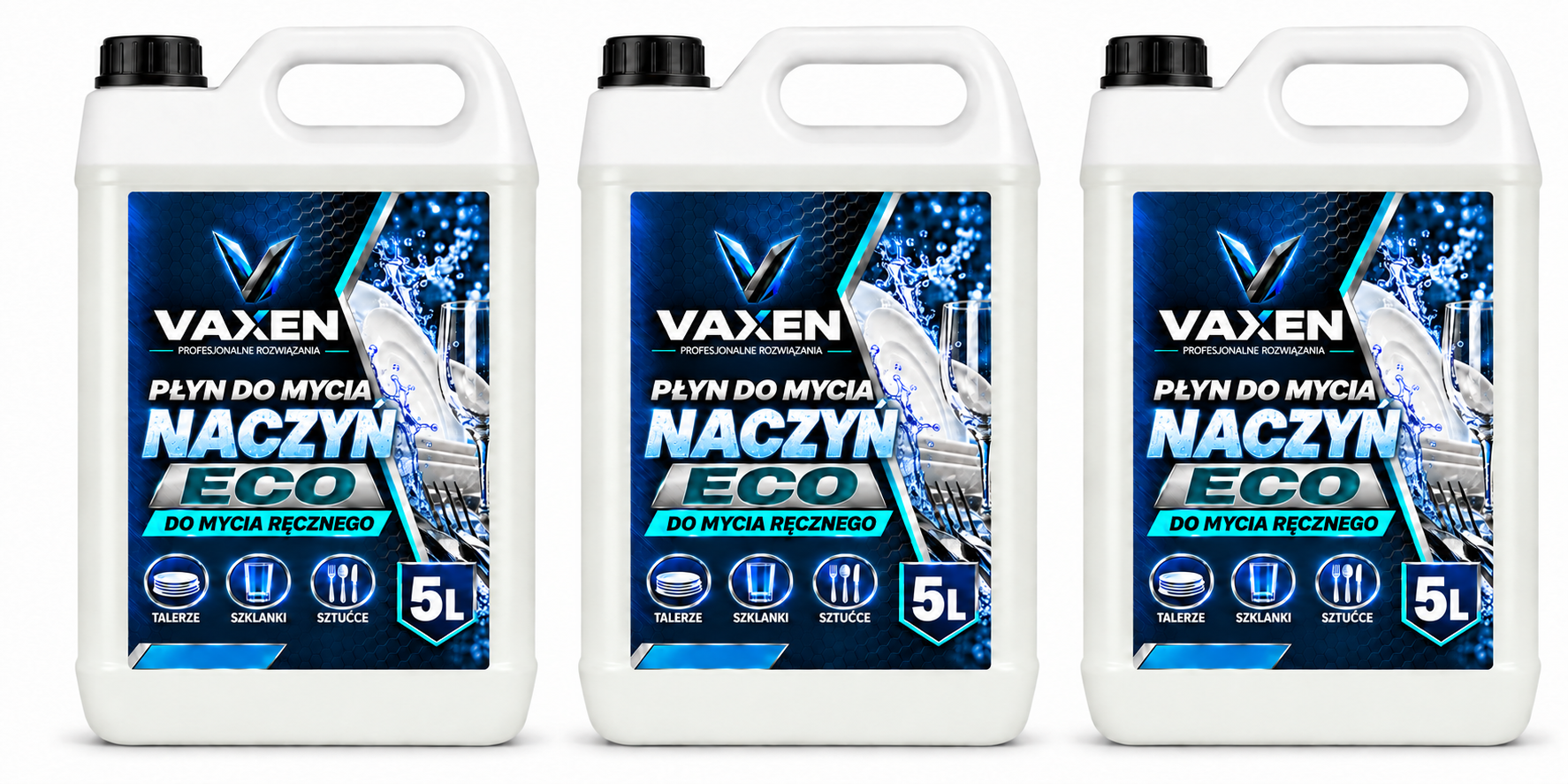 VAXEN płyn do ręcznego mycia naczyń ECO – zestaw 3 x 5 l
