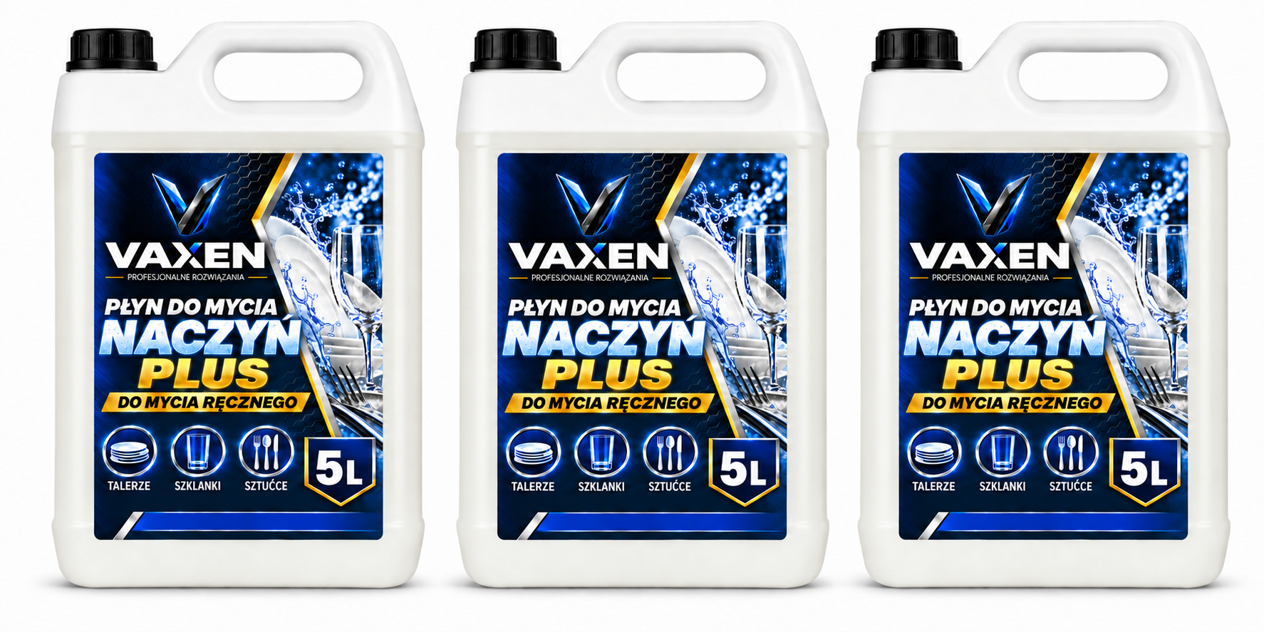 VAXEN płyn do ręcznego mycia naczyń PLUS – zestaw 3 x 5 l