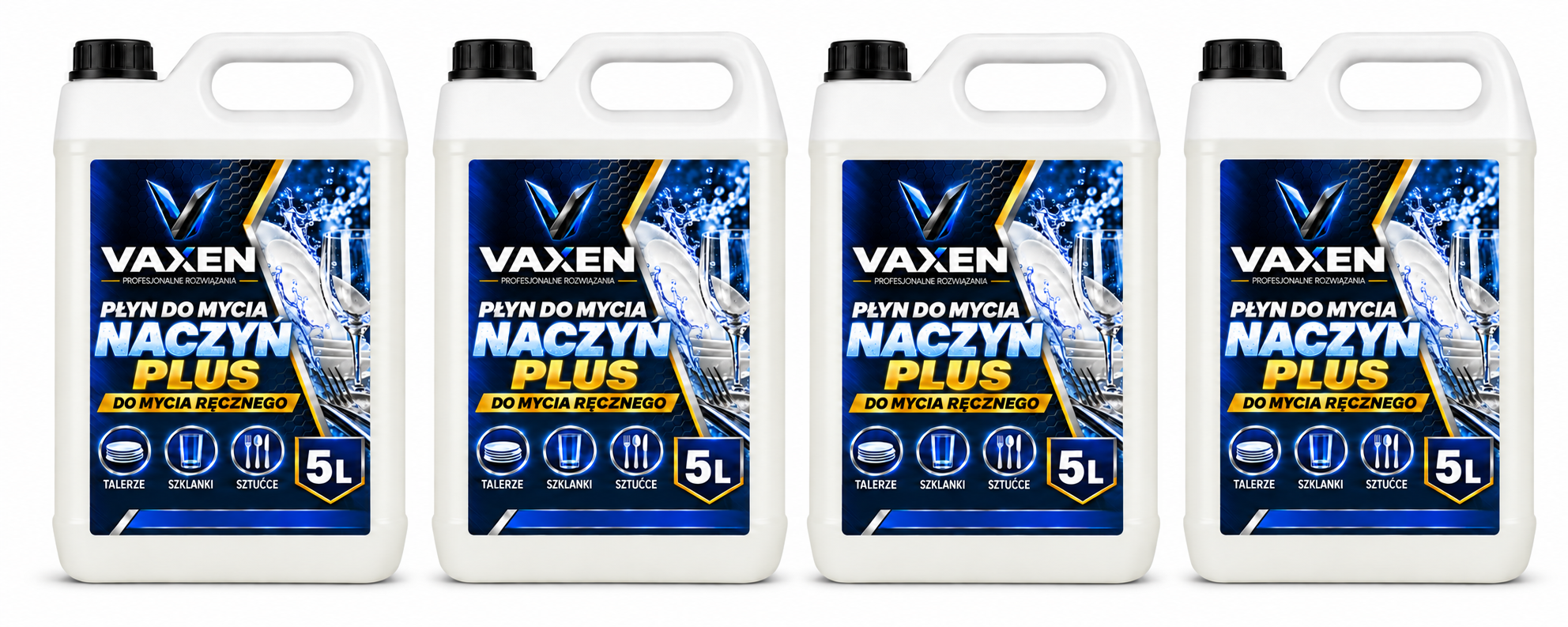 VAXEN płyn do ręcznego mycia naczyń PLUS – zestaw 4 x 5 l
