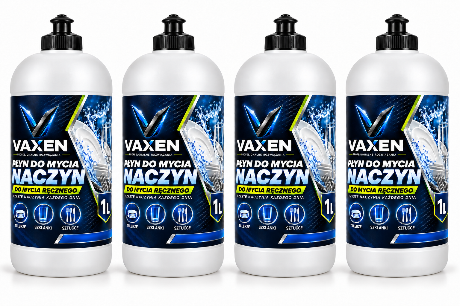 VAXEN płyn do ręcznego mycia naczyń STANDARD – zestaw 4 x 1 l