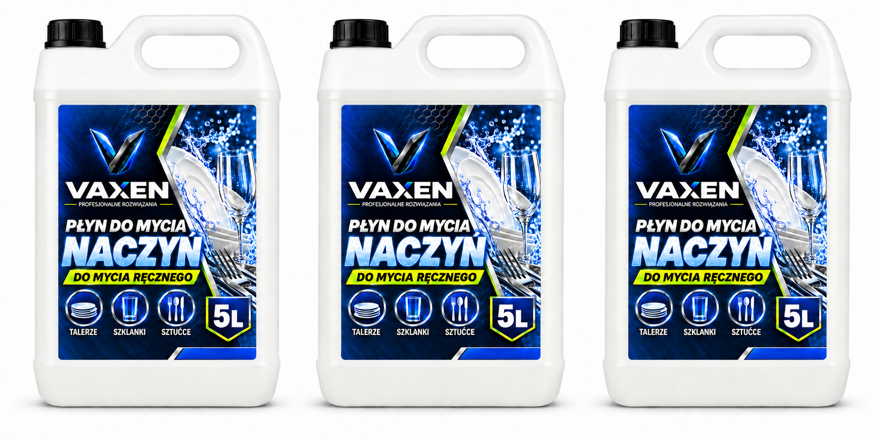VAXEN płyn do ręcznego mycia naczyń STANDARD – zestaw 3 x 5 l