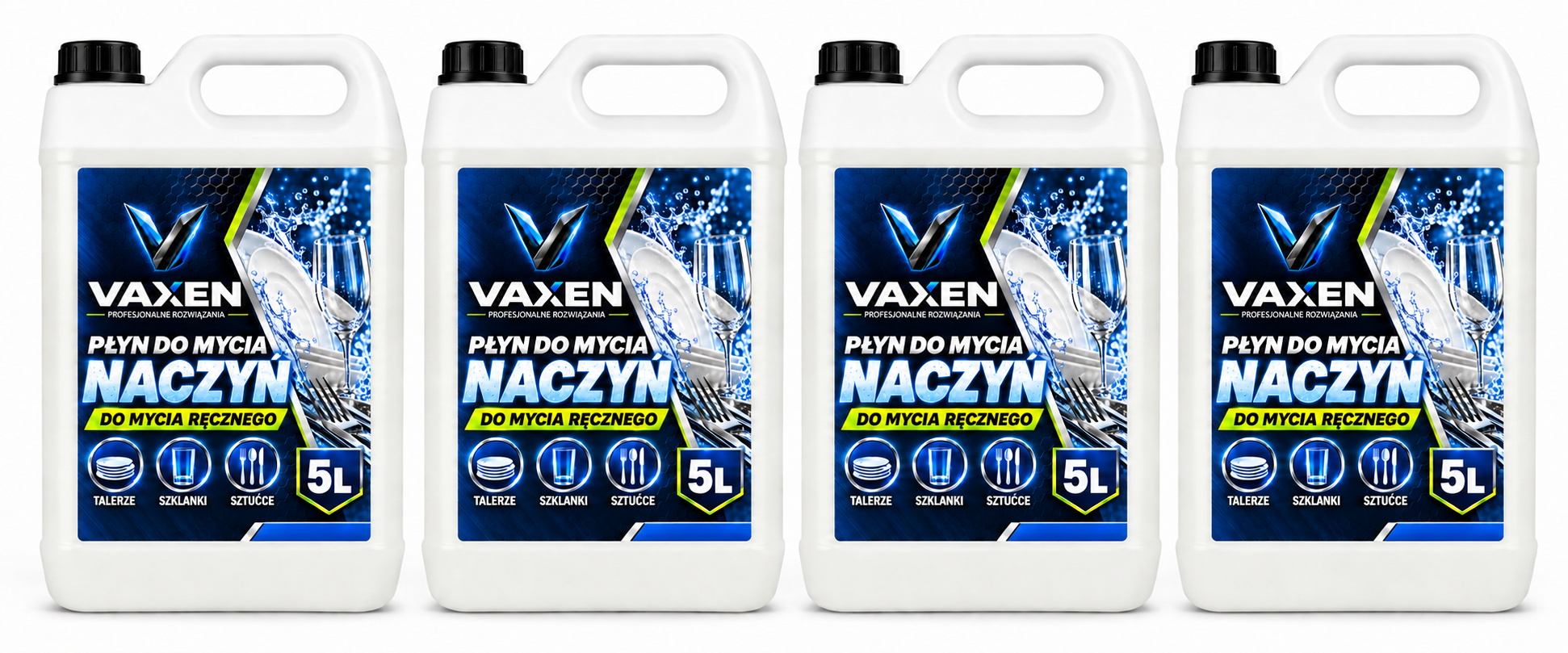 VAXEN płyn do ręcznego mycia naczyń STANDARD – zestaw 4 x 5 l