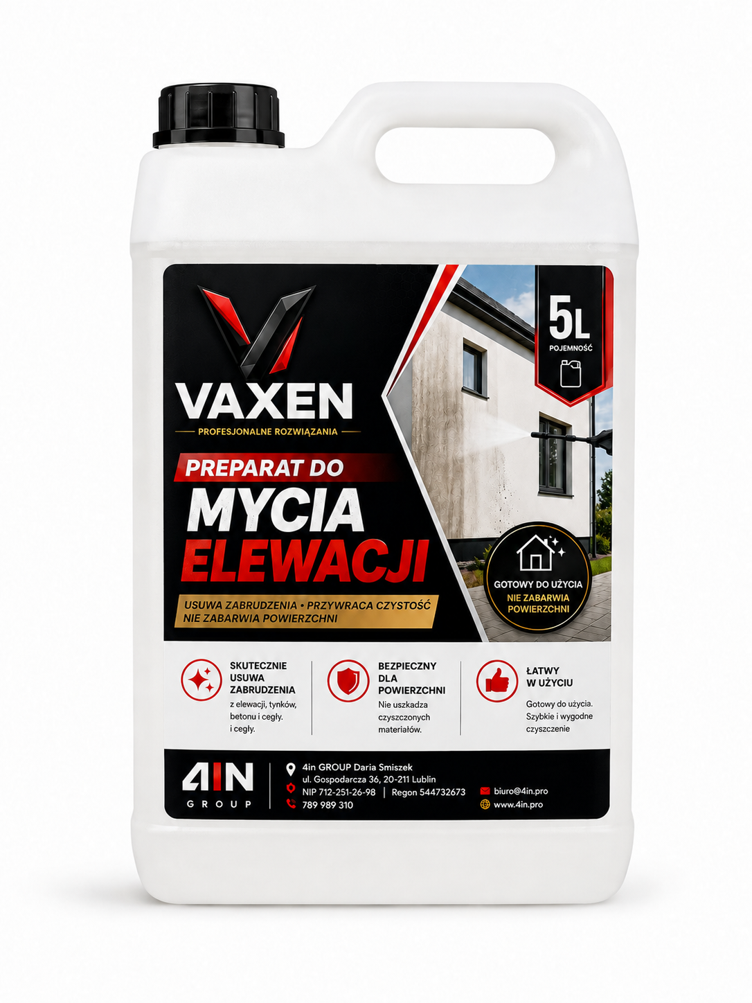 Preparat do mycia elewacji VAXEN 5 l gotowy do użycia