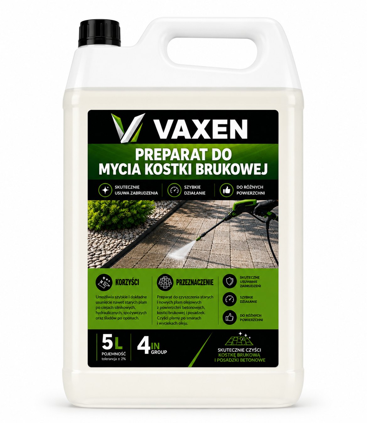 Preparat do mycia kostki brukowej VAXEN 5 l koncentrat na plamy olejowe