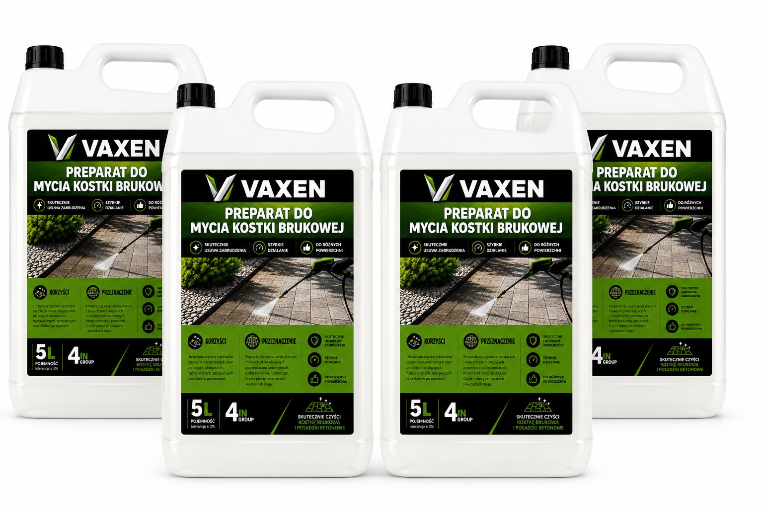 VAXEN Preparat do Mycia Kostki Brukowej 5L - x4