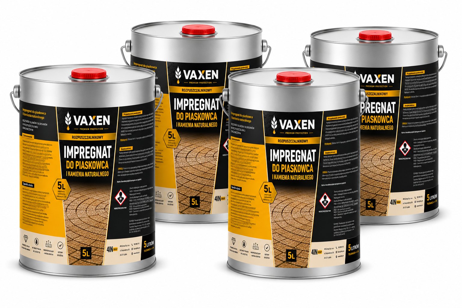 VAXEN Rozpuszczalnikowy Impregnat do Piaskowca i Kamienia Naturalnego 5L - x4