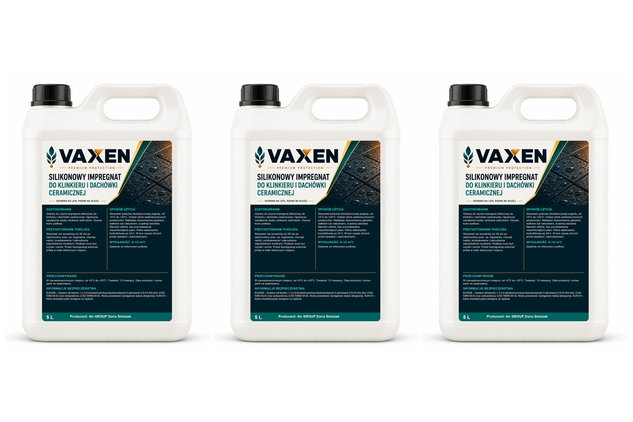 VAXEN Silikonowy impregnat do klinkieru i dachówki 3x5L 15L
