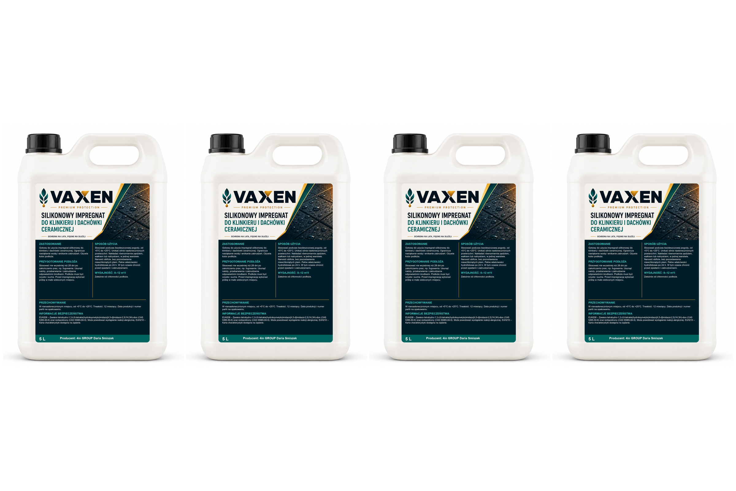 VAXEN Silikonowy impregnat do klinkieru i dachówki 4x5L 20L