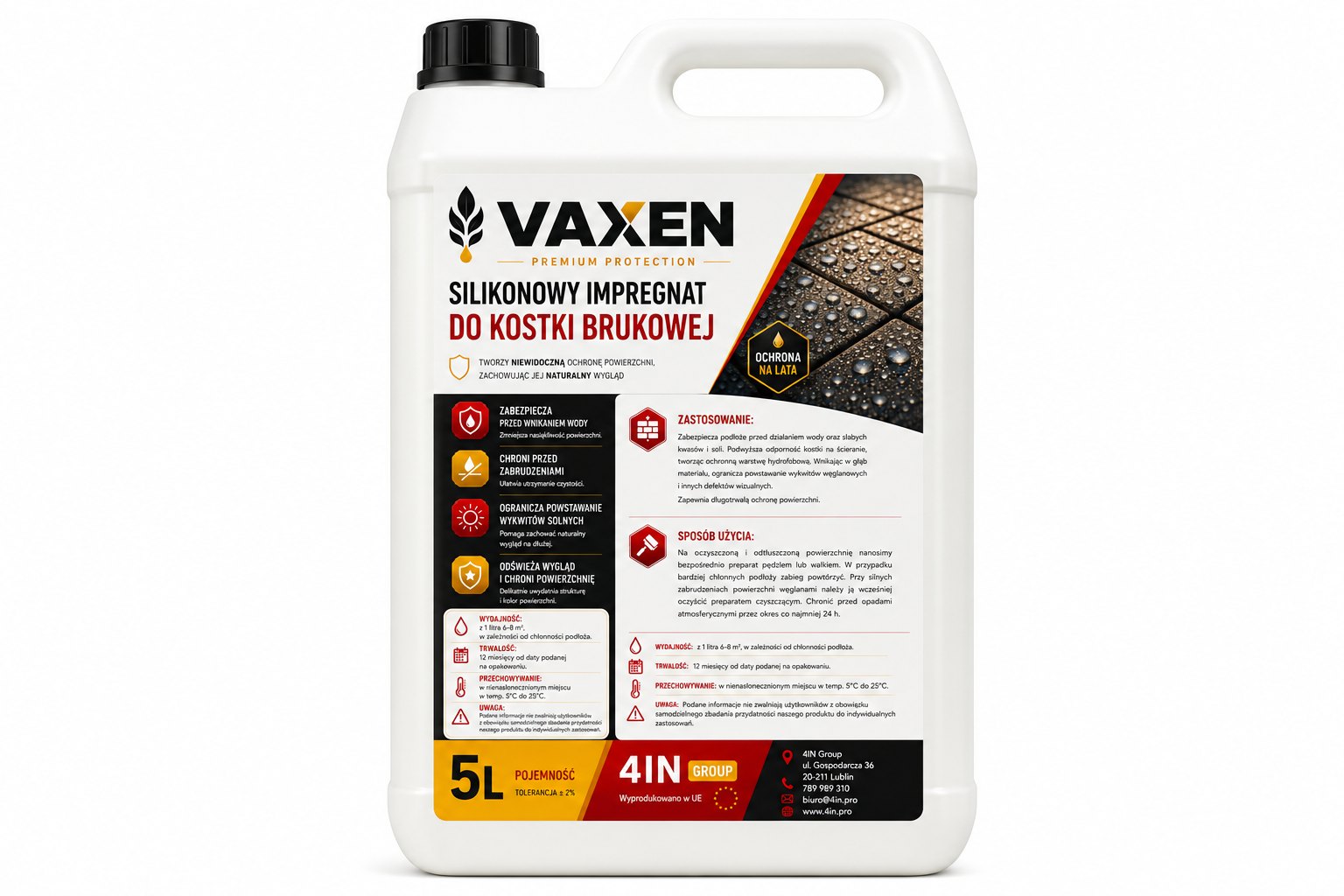 VAXEN Silikonowy Impregnat do Kostki Brukowej 5L