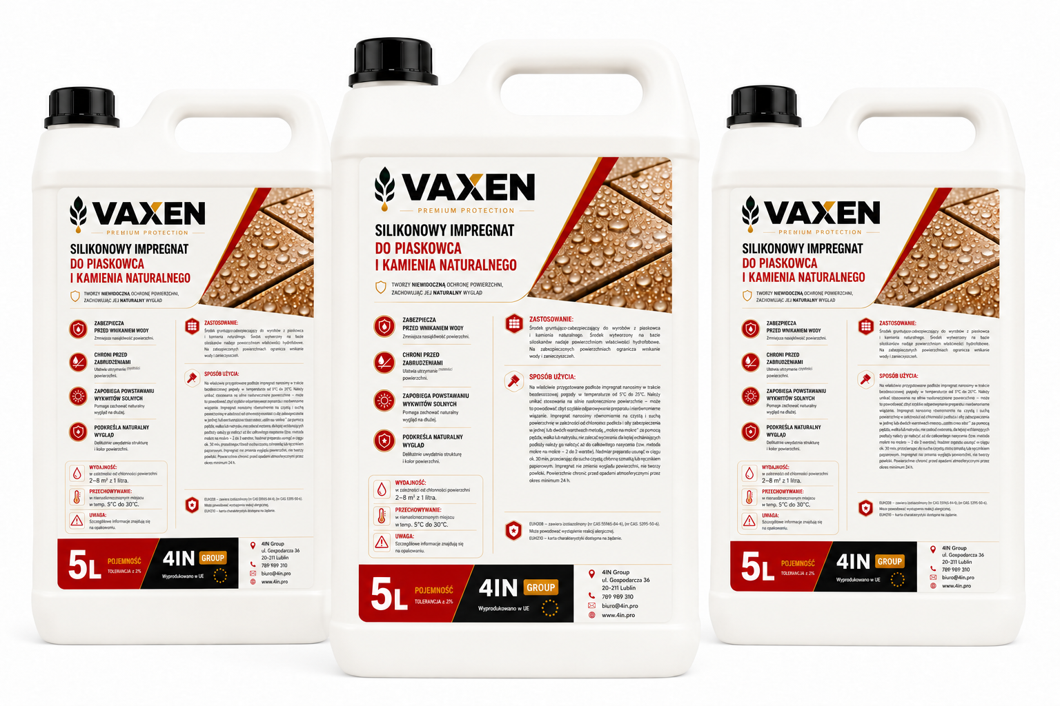 VAXEN Impregnat silikonowy do piaskowca i kamienia 3x5L 15L