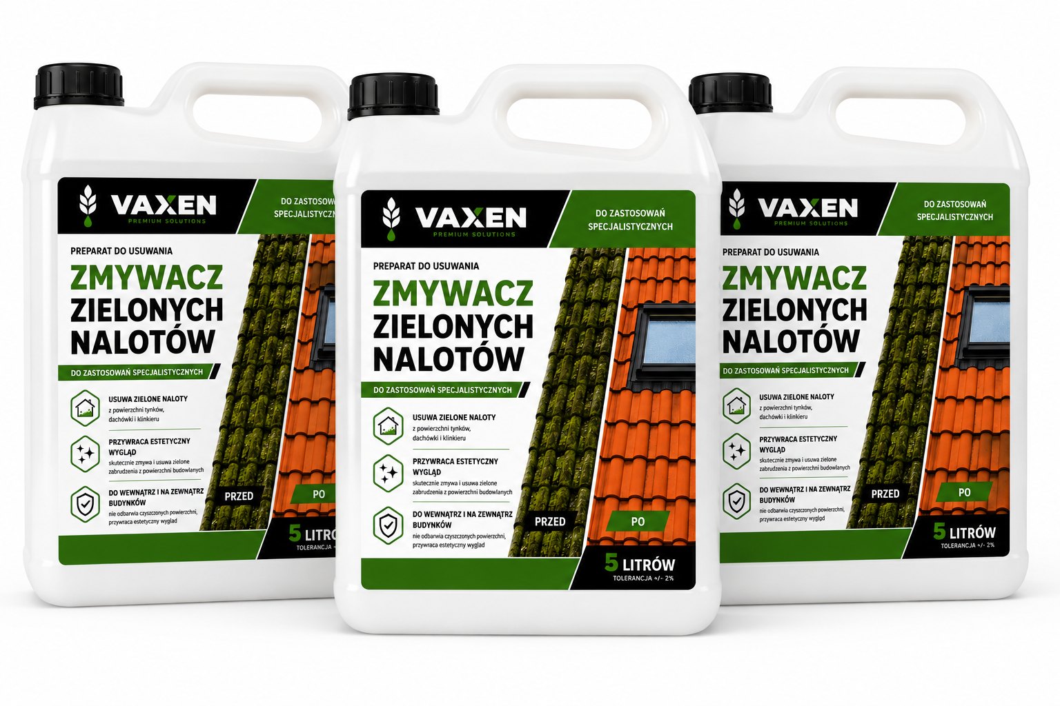 VAXEN Zmywacz Zielonych Nalotów 5L - zestaw 3 sztk.