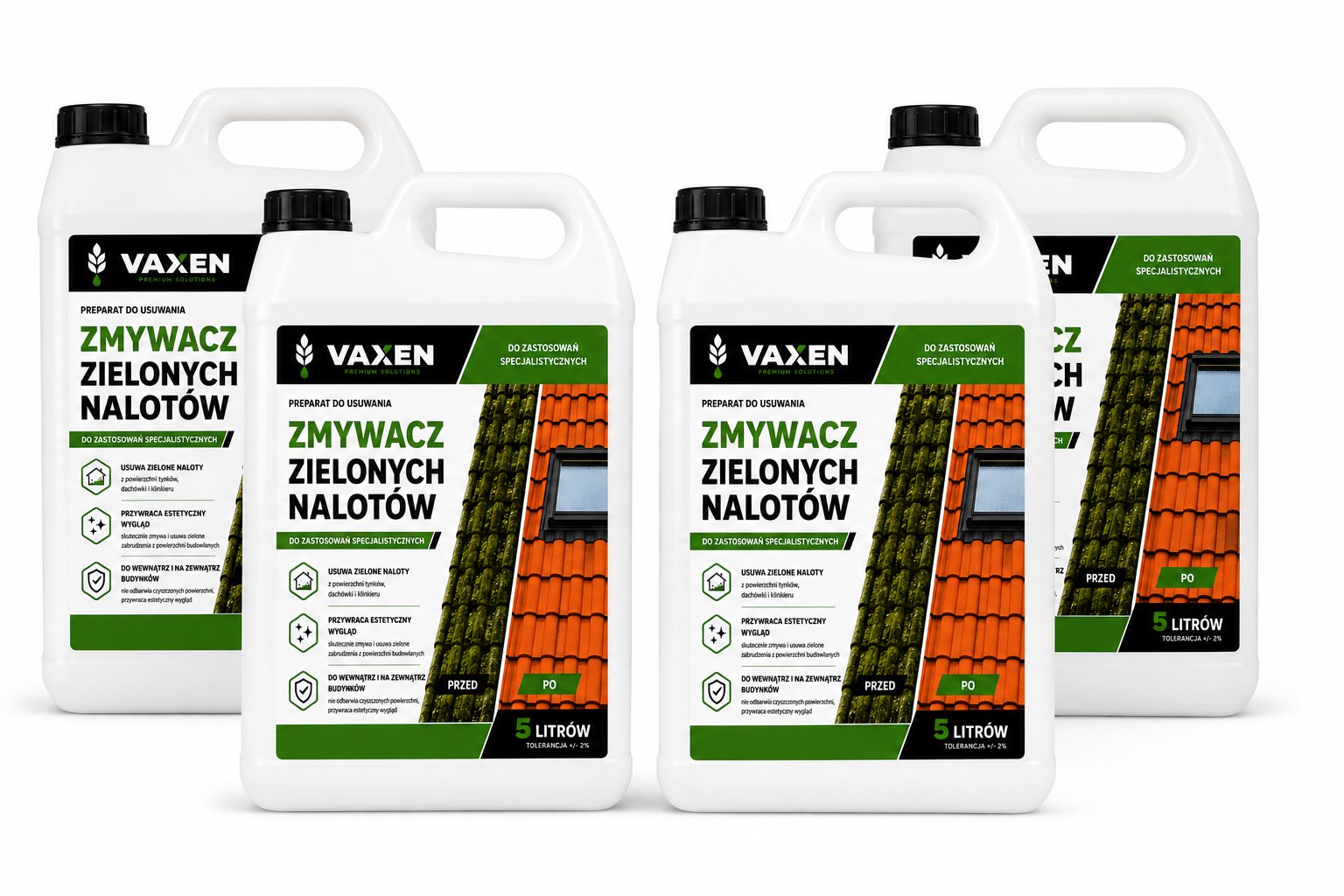 VAXEN Zmywacz Zielonych Nalotów 5L - zestaw 4 szt.
